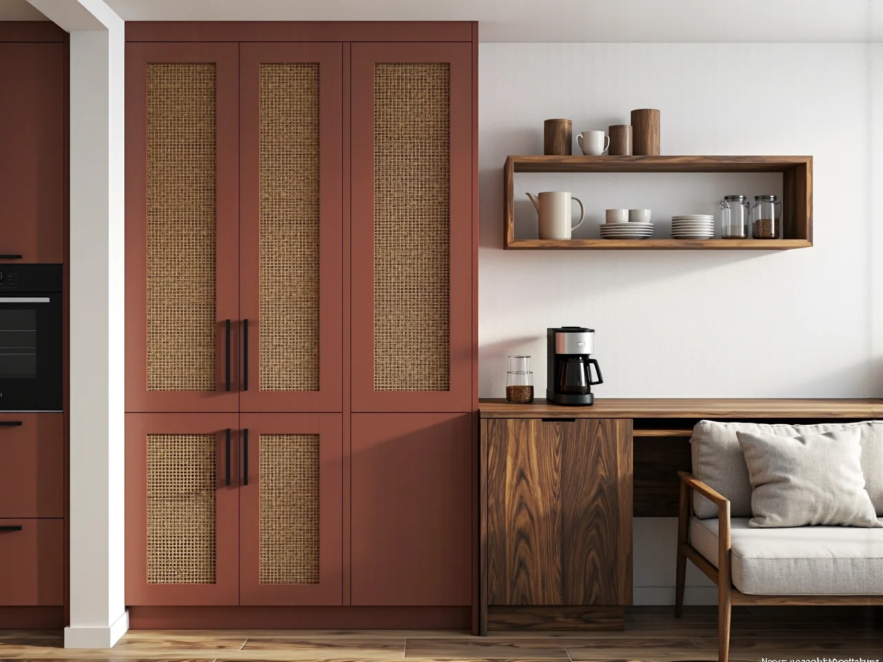 Odważny burgund w nowoczesnej kuchni - gorący trend kolorystyczny na 2025 rok.