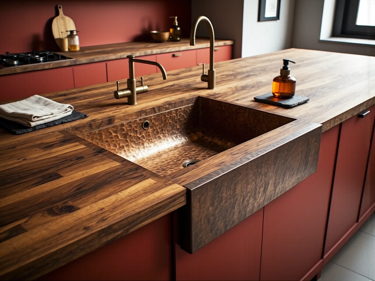 Przytulna kuchnia w ciepłych barwach ziemi - inspiracje i trendy kuchenne 2025.