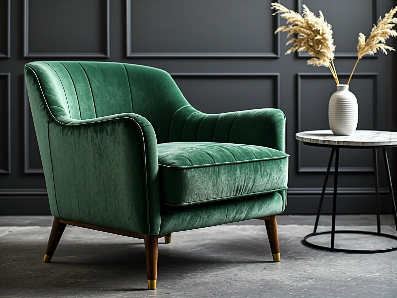 Surowe wnętrze w stylu loftowym z metalowym regałem i skórzanym fotelem, pokazujące jak dobrać meble.