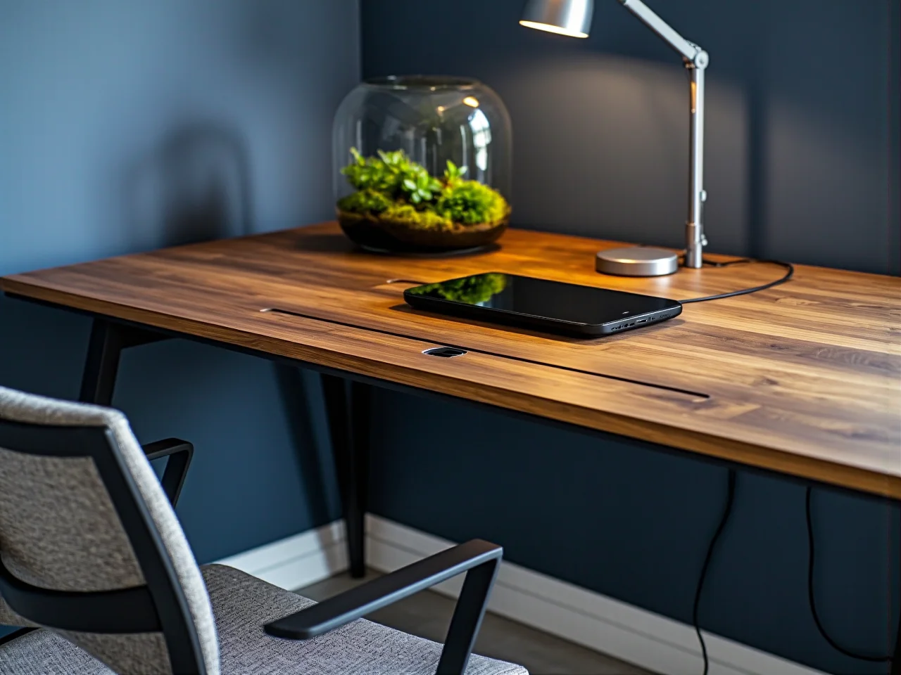 Drewniane biurko narożne maksymalnie wykorzystujące przestrzeń w kącie