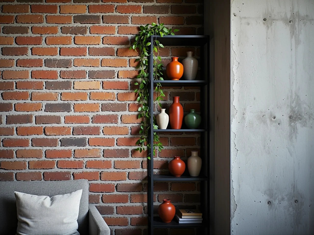 Drewniane meble i rośliny jako sposób na ocieplenie industrialnego wnętrza.