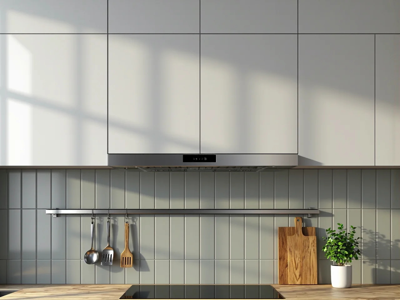 Jasne fronty i dobre oświetlenie LED, które optycznie powiększają małą kuchnię.