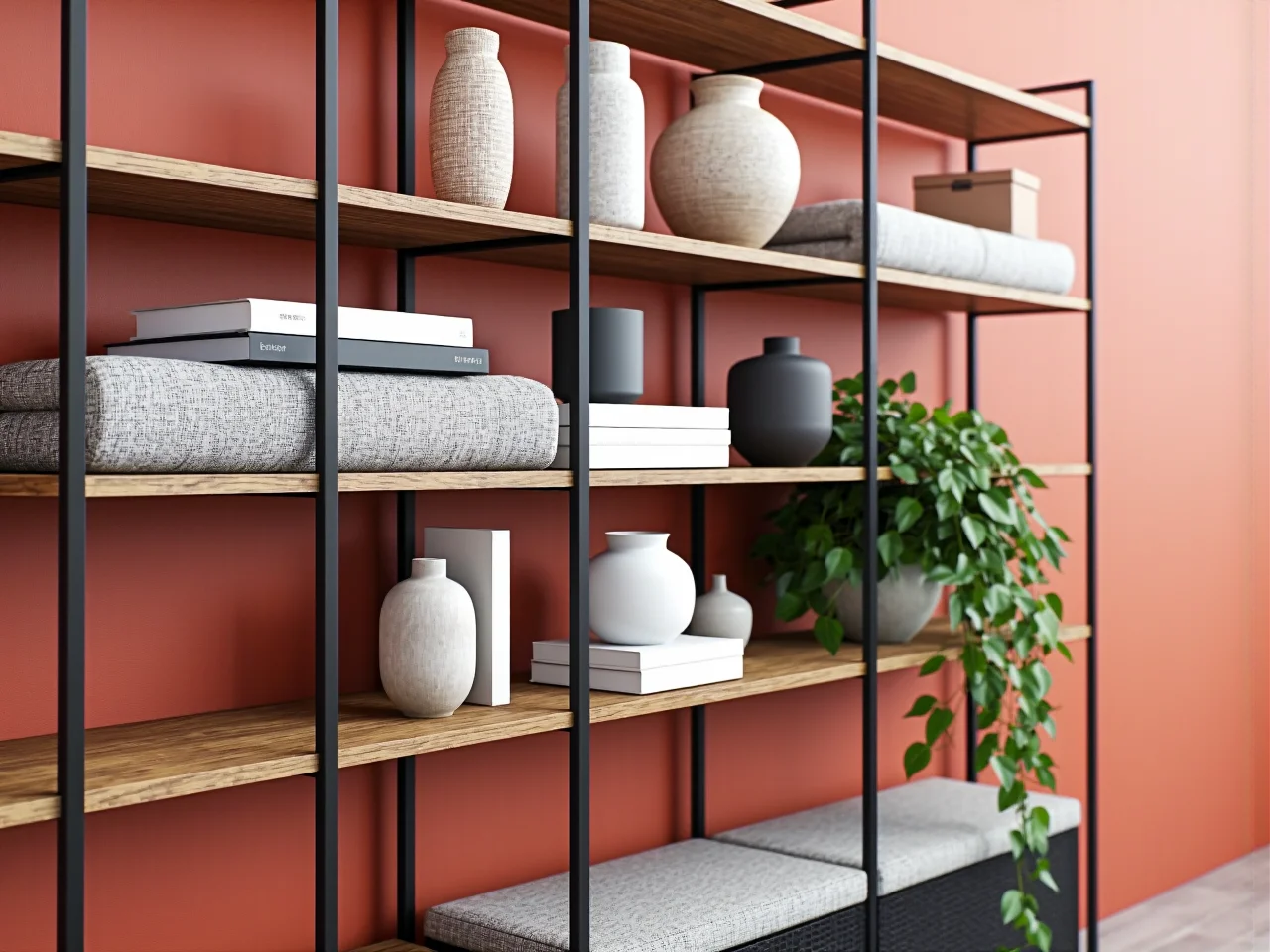 Kontrastowe zestawienie mebli wypoczynkowych z granatową ścianą w pokoju