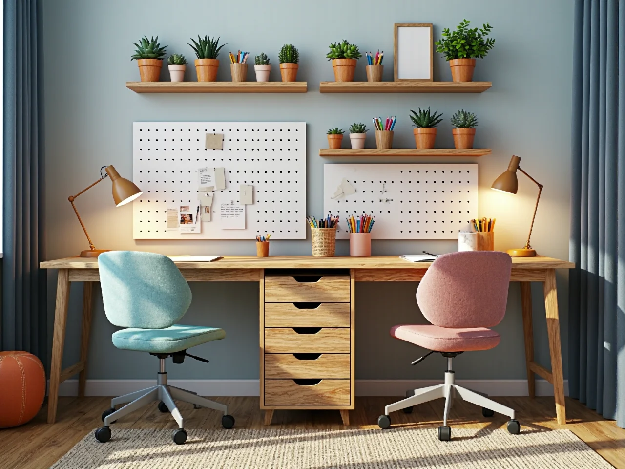 Nowoczesne łóżko piętrowe oszczędzające przestrzeń w małym pokoju dla dwójki dzieci.