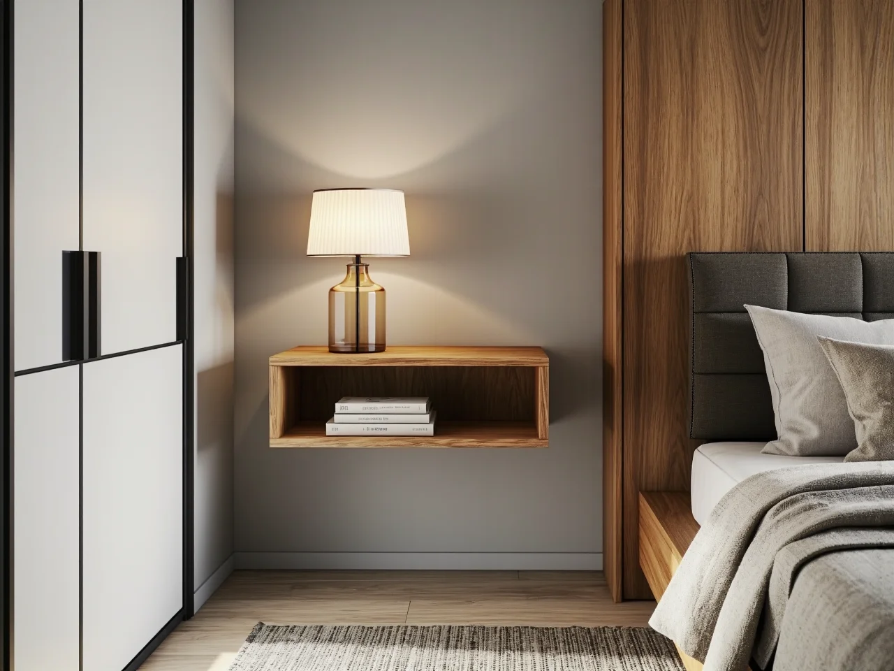 Modułowe meble systemowe pozwalające na elastyczną aranżację małego wnętrza.