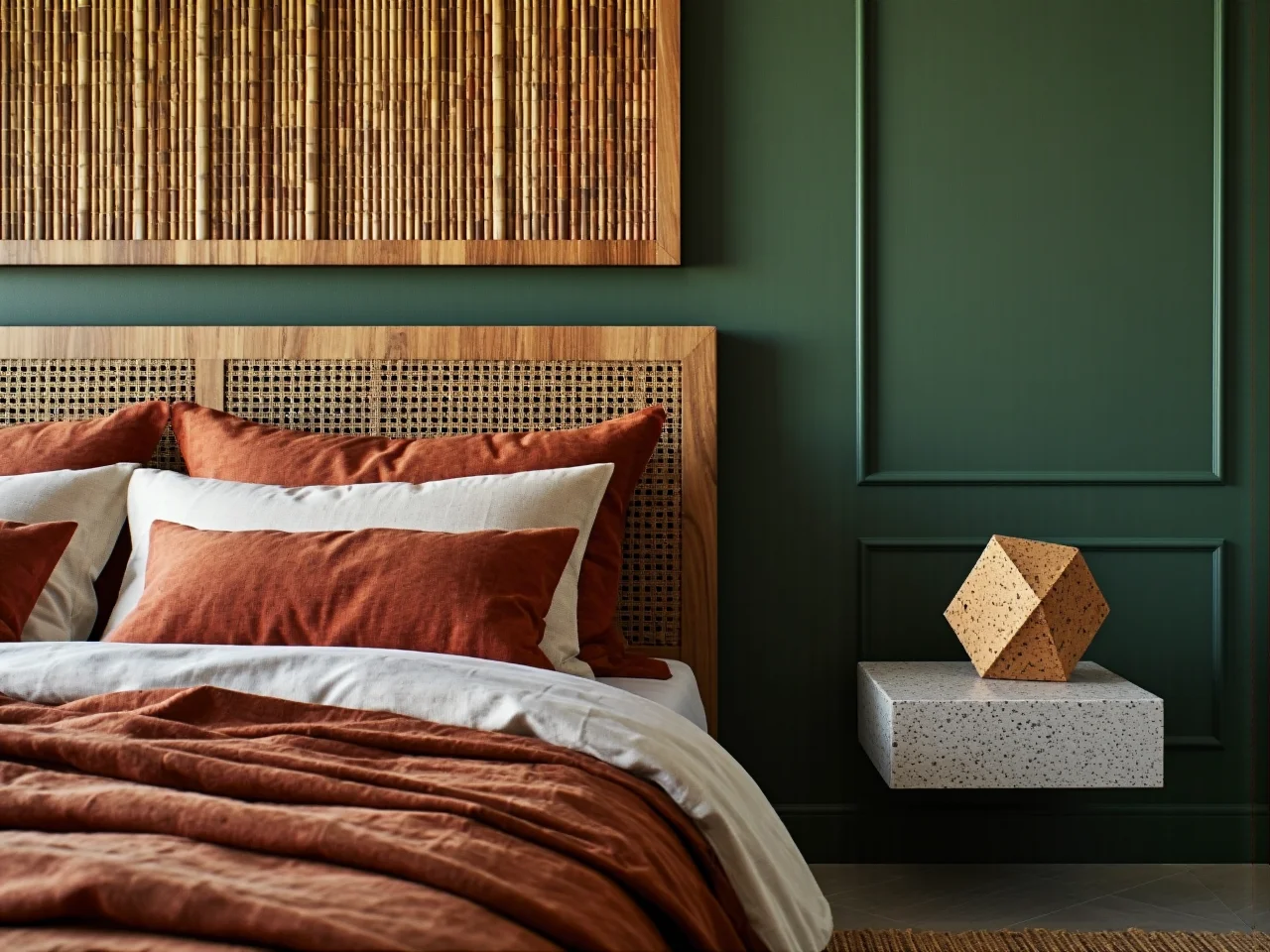 Stylowa komoda w stylu vintage połączona z nowoczesnymi dodatkami w modnym salonie.