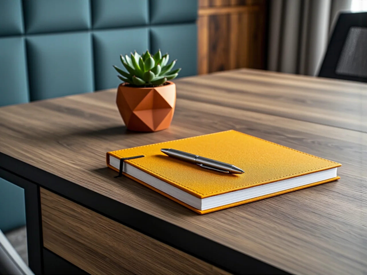 Niebieskie fotele i jasne biurka redukujące stres podczas pracy