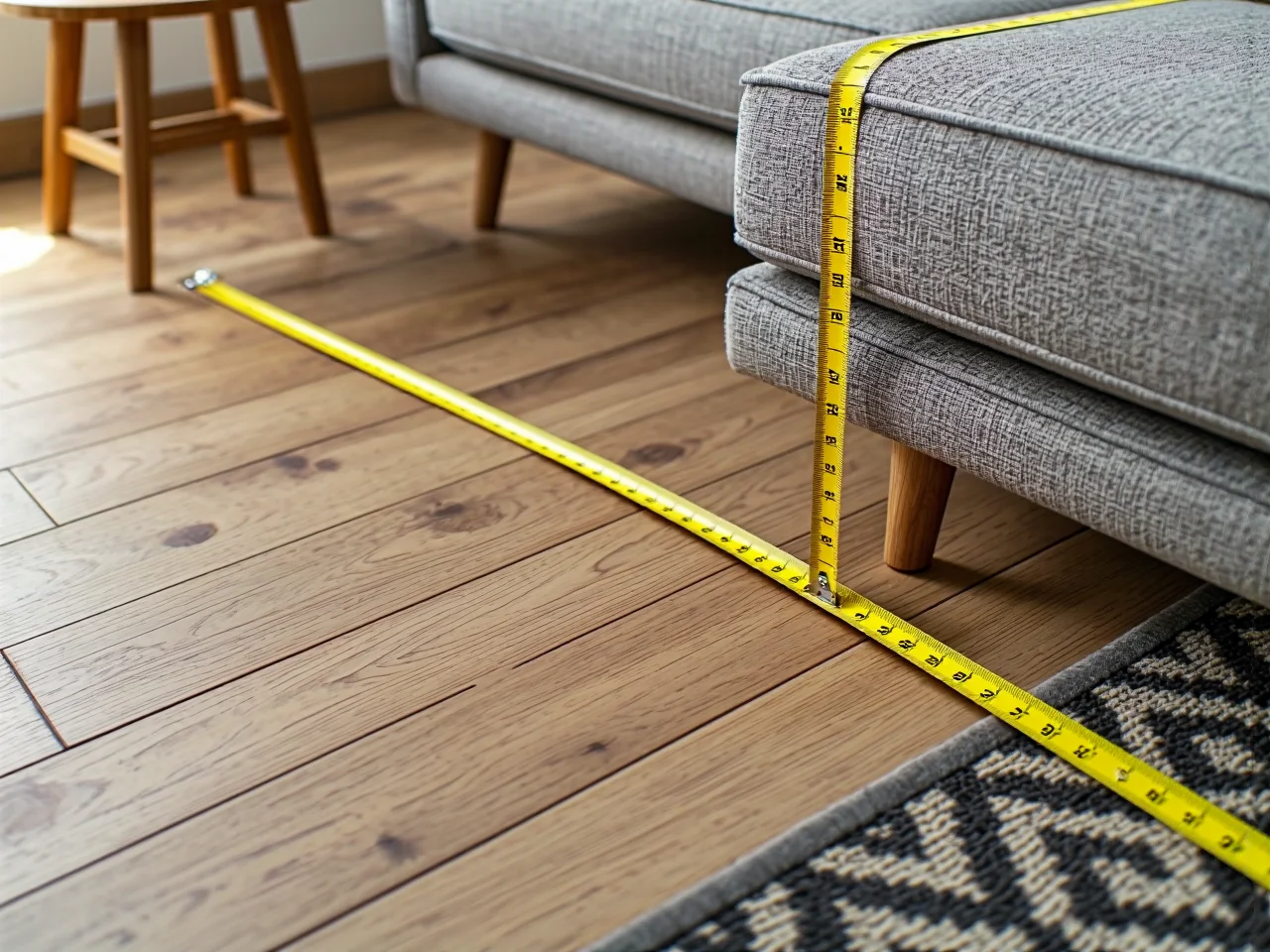 Nowoczesna szara sofa w minimalistycznym salonie