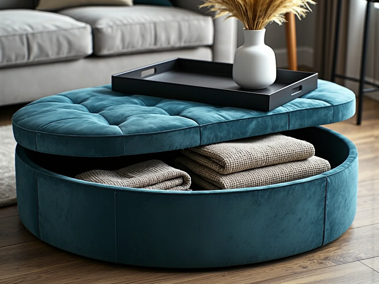 Optyczne powiększenie małego salonu dzięki jasnym ścianom i dużym lustrom.