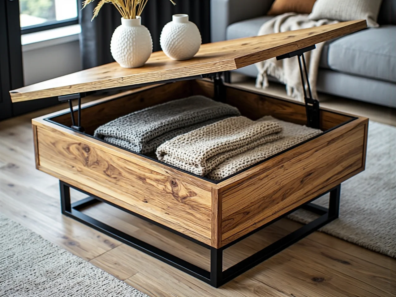 Wysokie regały i półki ścienne wykorzystujące przestrzeń pionową w pokoju.