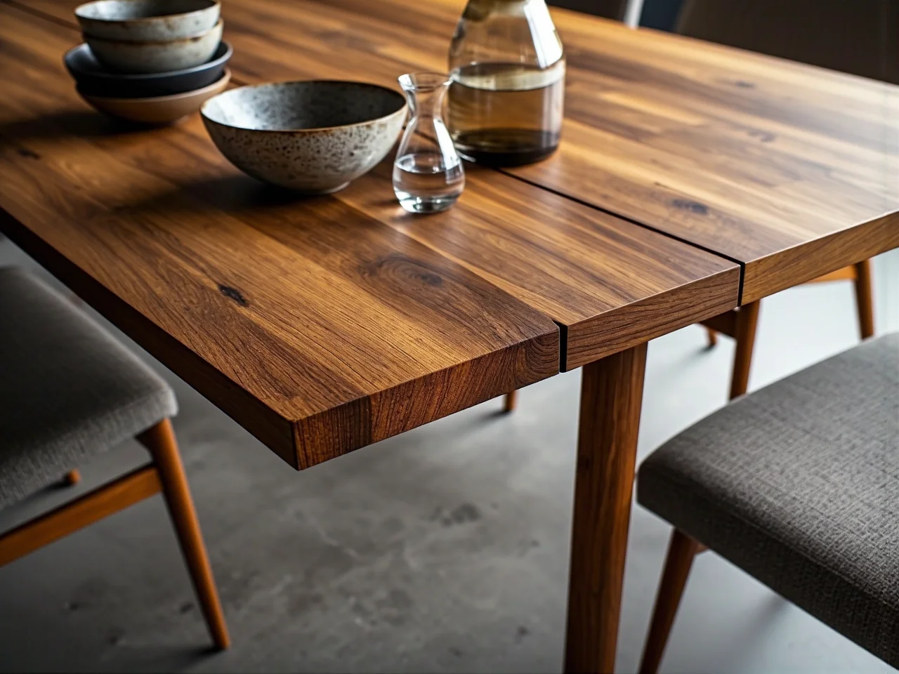 Rozkładany stół do jadalni w stylu loftowym dla dużej rodziny.