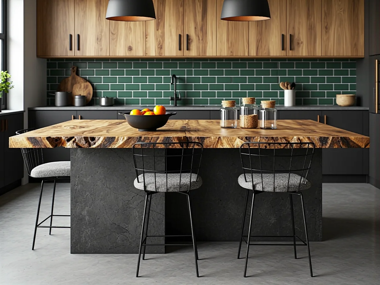 Przytulne wnętrze Soft Loft łączące industrialny surowy klimat z drewnem.