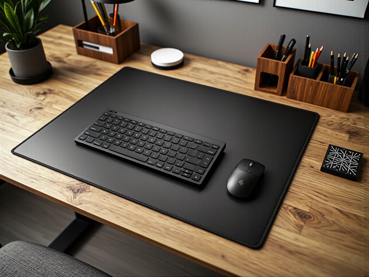 Drewniany blat solidnego biurka dla ucznia z miejscem na komputer