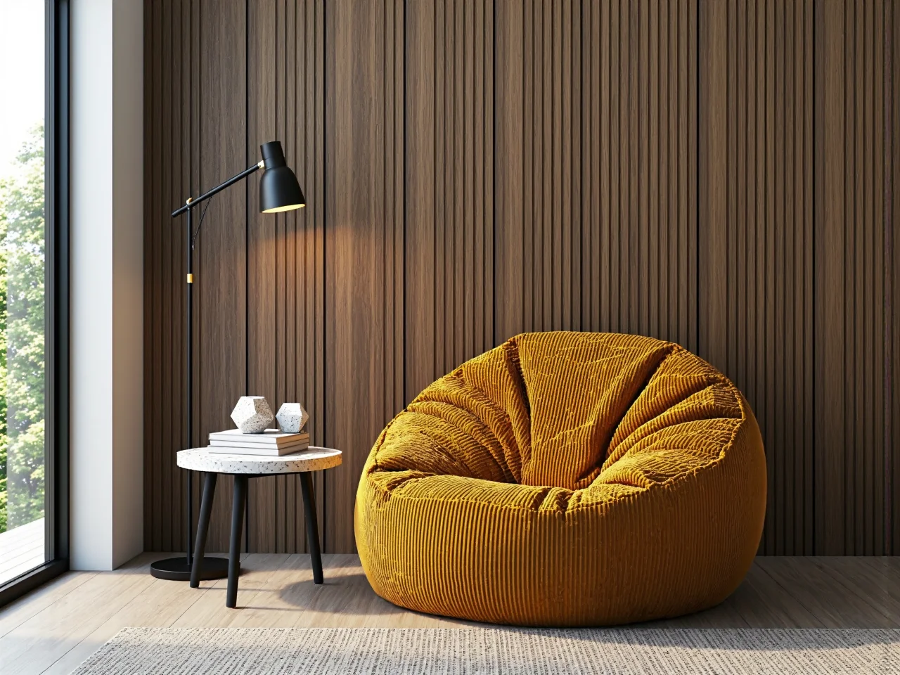 Przytulna strefa relaksu i snu w młodzieżowym wnętrzu, łóżko z modnymi tekstyliami na rok 2025.