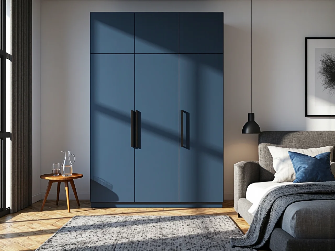 Szare i pastelowe szafki nocne zgodne z psychologią barw