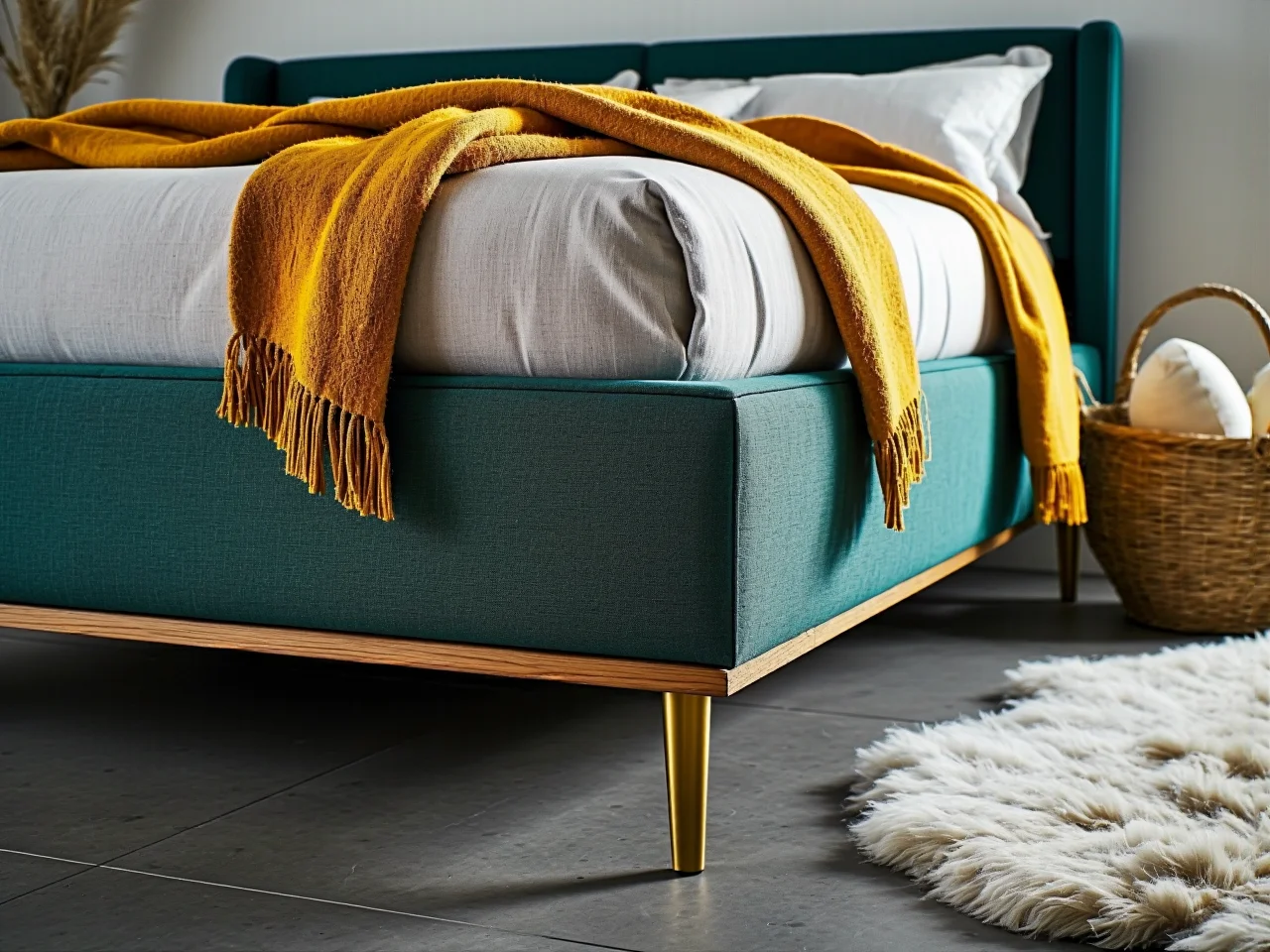 Komfortowe, miękkie wezgłowie łóżka tapicerowanego