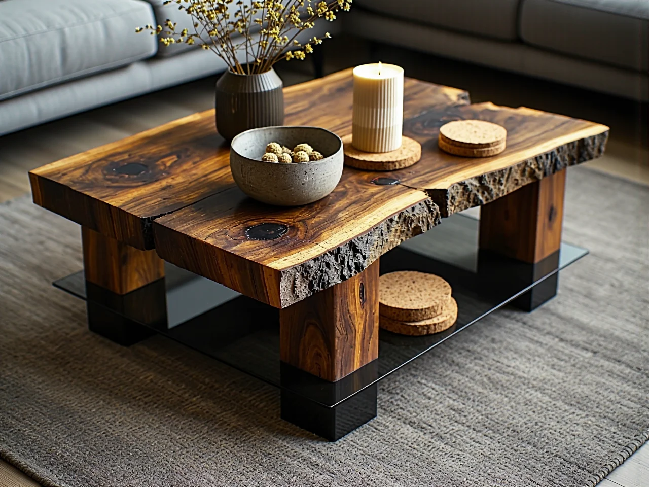 Wygodny fotel uszak i stylowe dekoracje w przytulnym kąciku wypoczynkowym.