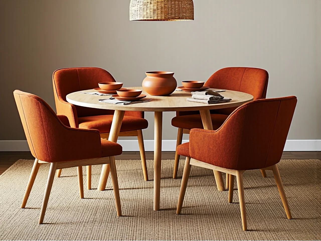 Wyraziste tekstury materiałów obiciowych: grube sploty i miękkie boucle.