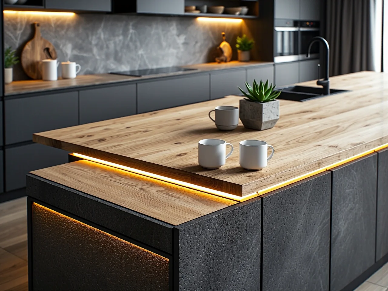 Zalety wyspy w kuchni - dodatkowy blat roboczy i strefa przechowywania.